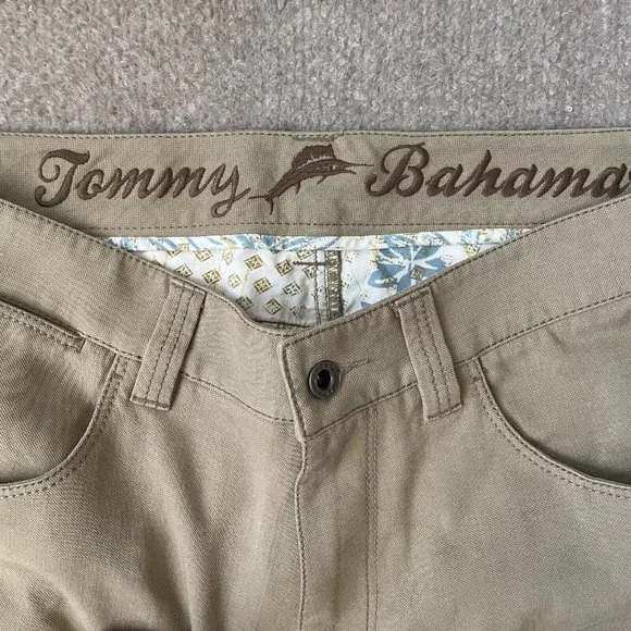 Tommy Bahama Pants Mens 34x34 Beige Khaki Lyocell Cotton Casual ACTUAL 34x31 - Picture 4 of 11